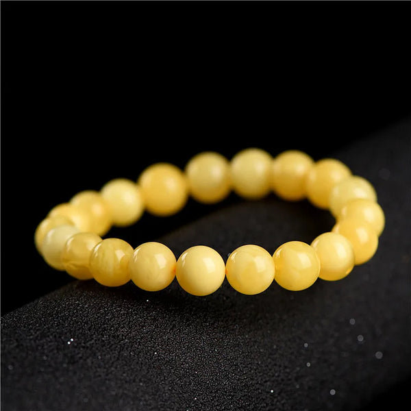 Yellow Amber Bead Bracelet-ToShay.org