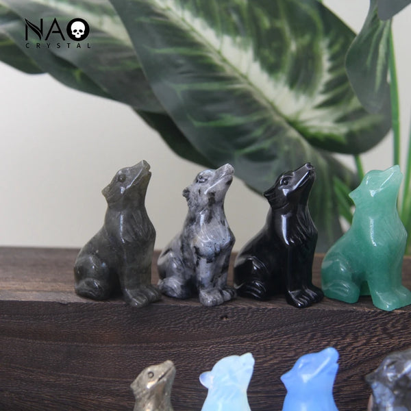 Mixed Crystal Wolf Statues-ToShay.org