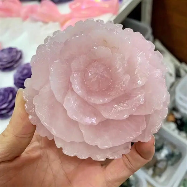 Pink Rose Quartz Flower-ToShay.org