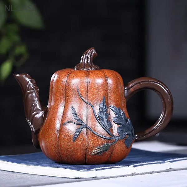 Pumpkin Clay Teapot-ToShay.org