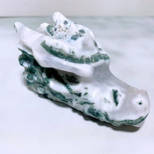 Green Moss Agate Dragon Head-ToShay.org