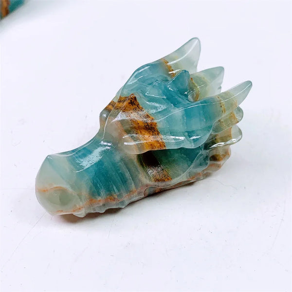 Blue Onyx Dragon Skull-ToShay.org