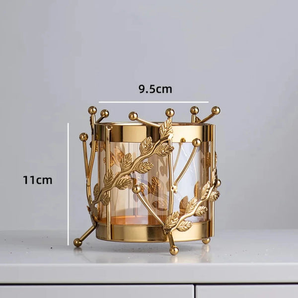 Gold Glass Candle Holder-ToShay.org