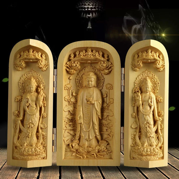 Wood Guanyin Buddha Box-ToShay.org