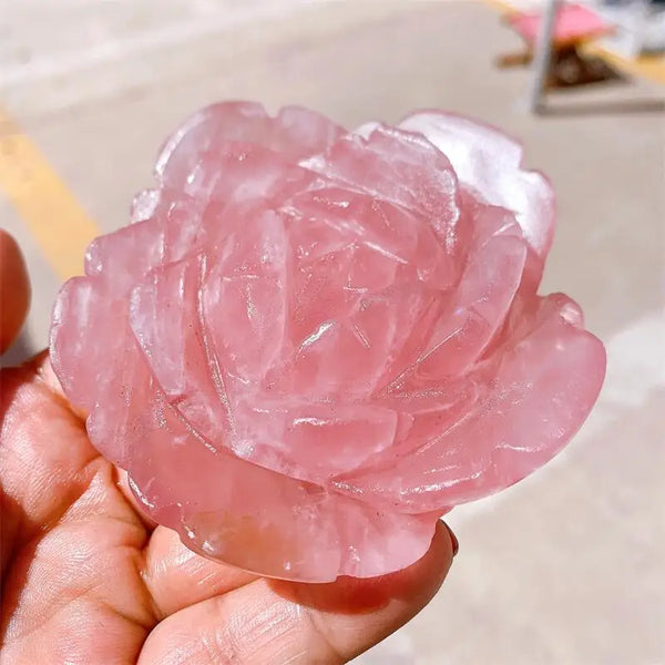 Pink Rose Quartz Flower-ToShay.org