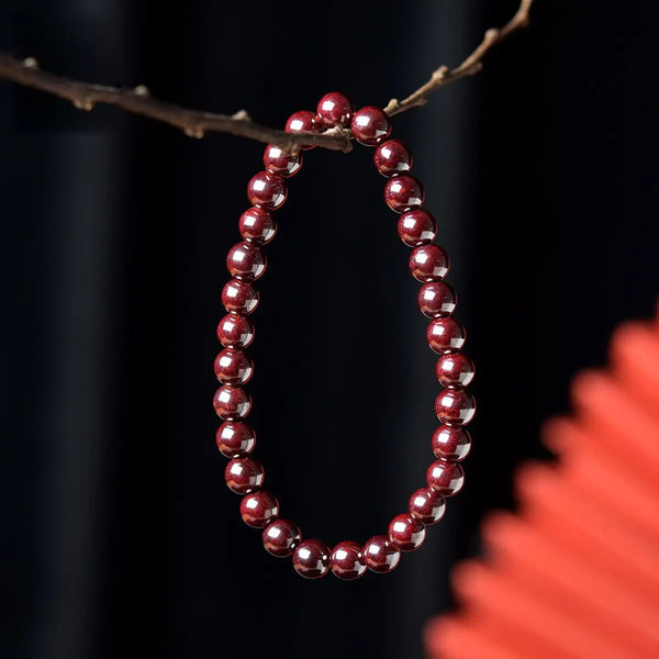 Red Cinnabar Bead Bracelet-ToShay.org