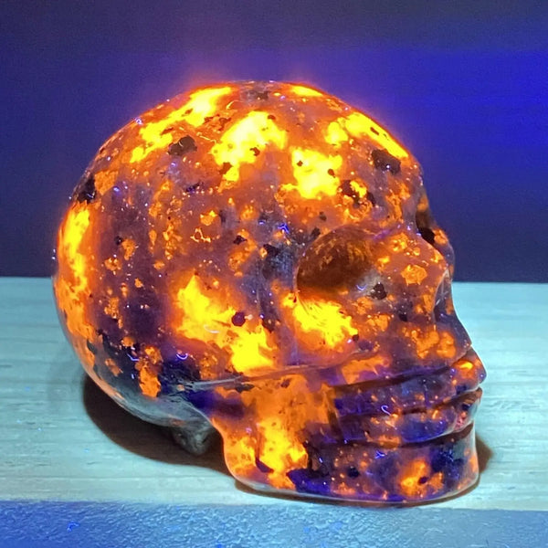 Grey Flame Stone Skull-ToShay.org