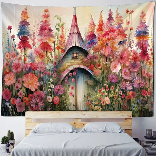 Mushroom House Tapestry-ToShay.org