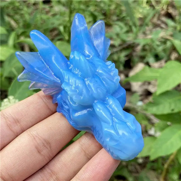 Blue Opalite Dragon Skull-ToShay.org