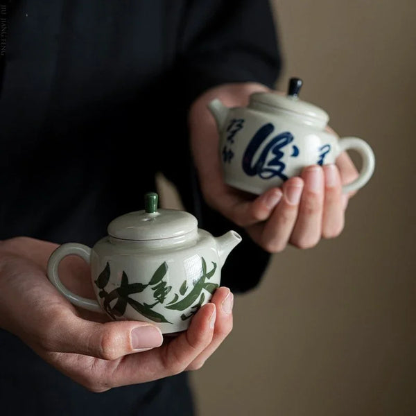 Glazed Ceramic Painted Teapot-ToShay.org