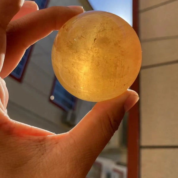 Yellow Citrine Quartz Ball-ToShay.org