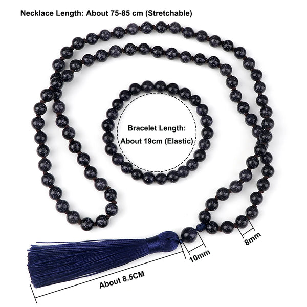 Blue Sandstone Mala Beads-ToShay.org