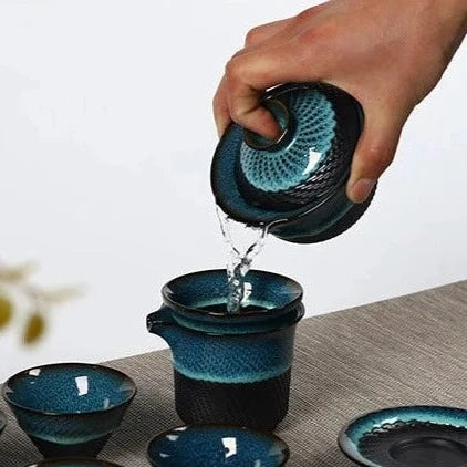 Blue Glazed Ceramic Teapots-ToShay.org