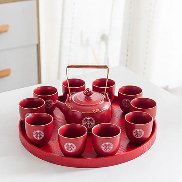 Red Ceramic Tea Sets-ToShay.org