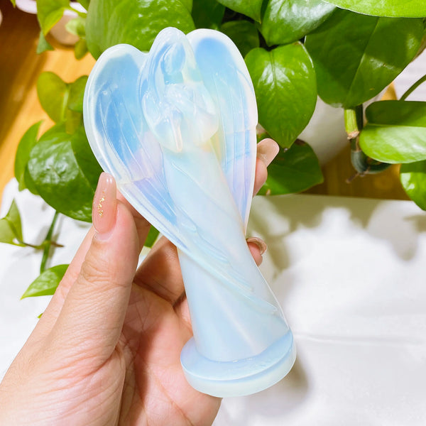 White Opalite Angel Statue-ToShay.org