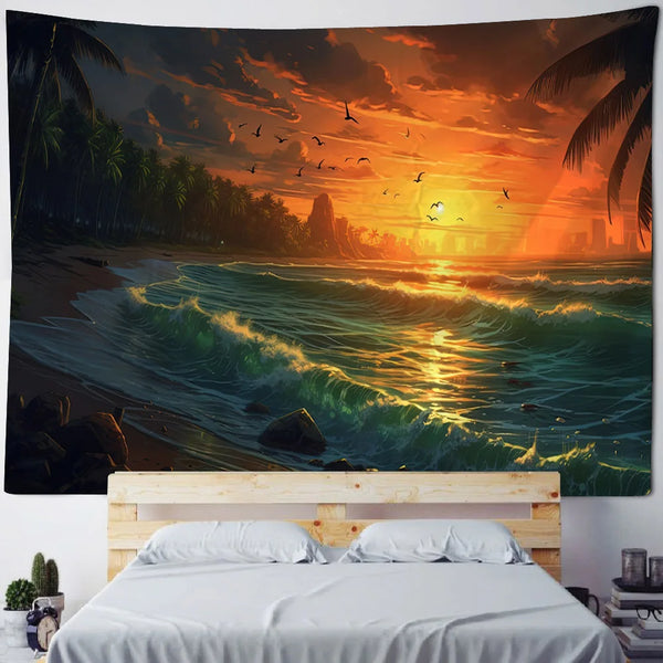 Seaside Sunset Tapestry-ToShay.org