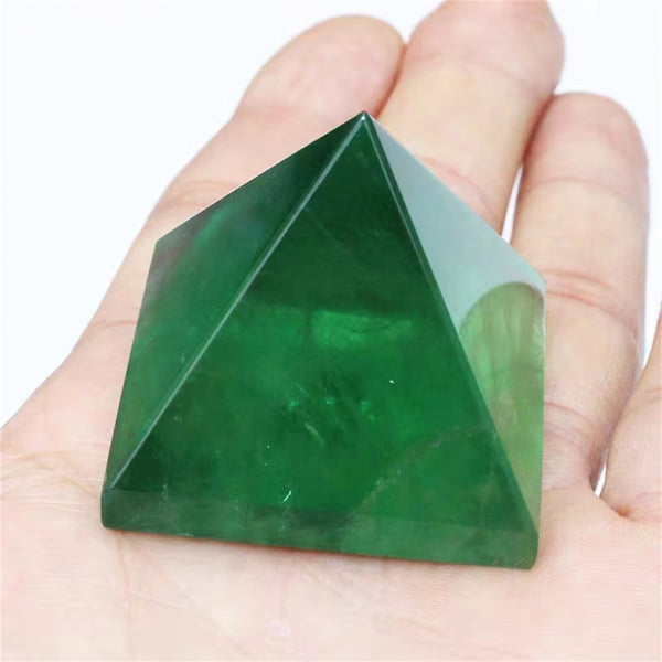 Green Fluorite Quartz Pyramid-ToShay.org