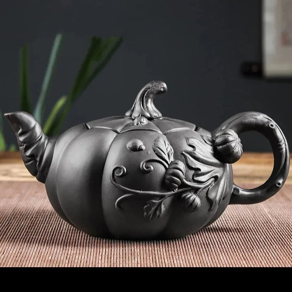 Pumpkin Clay Teapot-ToShay.org