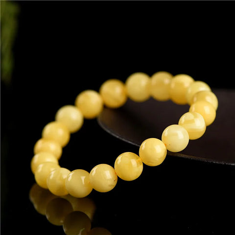 Yellow Amber Bead Bracelet-ToShay.org