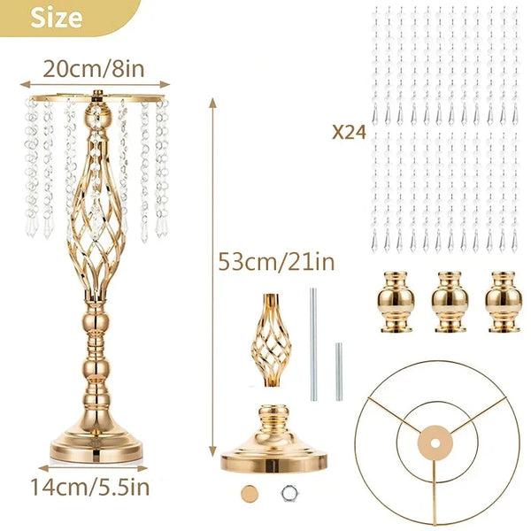 Gold Crystal Bead Flower Stand-ToShay.org