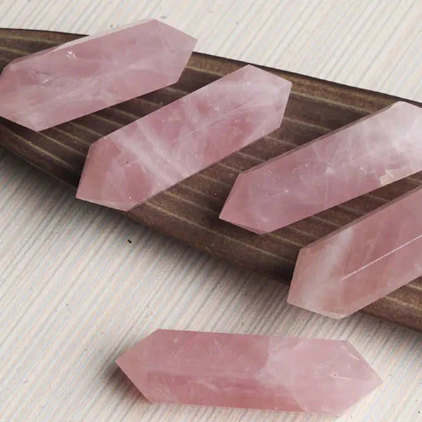 Pink Rose Quartz Double Point-ToShay.org