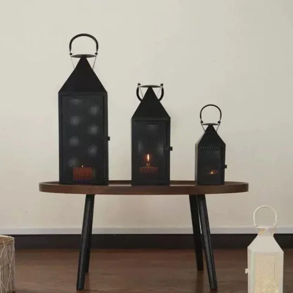 White Iron Candle Lanterns-ToShay.org