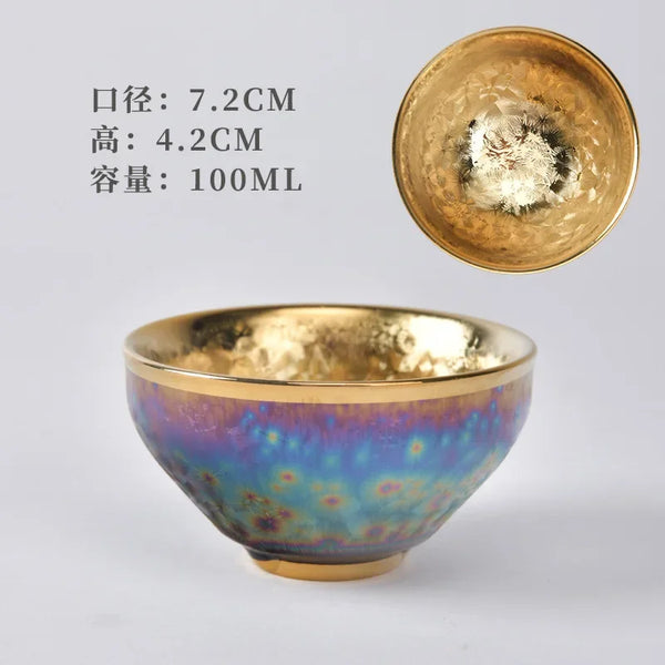 Gold Glazed Ceramic Teacups-ToShay.org