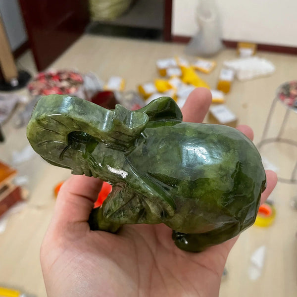 Green Jade Elephant Statue-ToShay.org