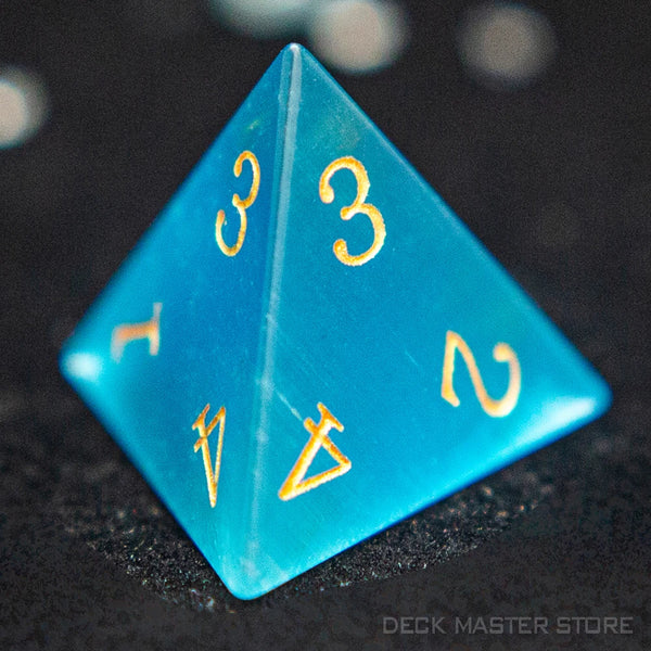 Blue Aquamarine Cats Eye Dice-ToShay.org