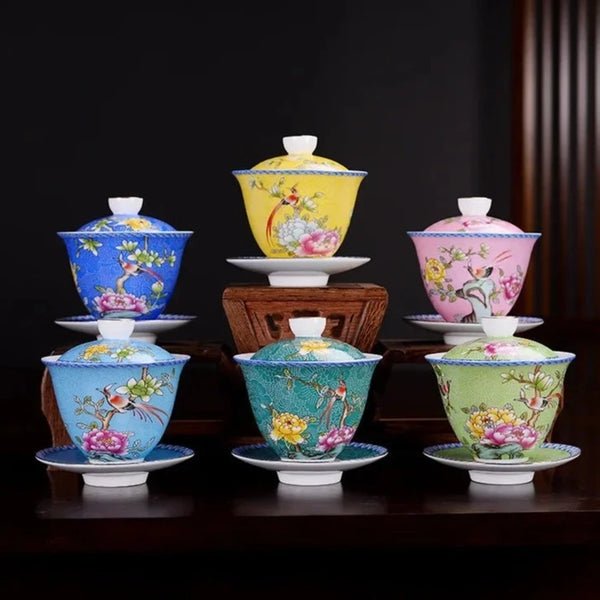 Gaiwan Enamel Tea Bowls-ToShay.org