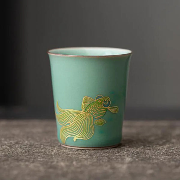 Celadon Green Porcelain Tea Cups-ToShay.org