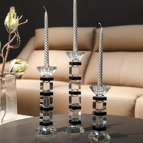 Crystal Glass Candle Holder-ToShay.org