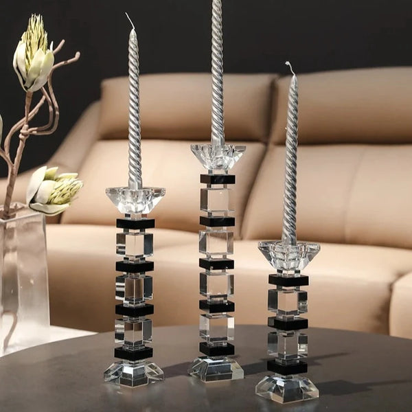 Crystal Glass Candle Holder-ToShay.org