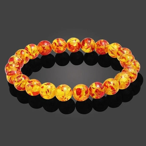 Yellow Amber Bead Bracelet-ToShay.org