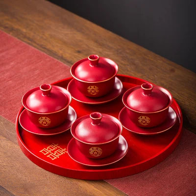 Red Ceramic Tea Sets-ToShay.org