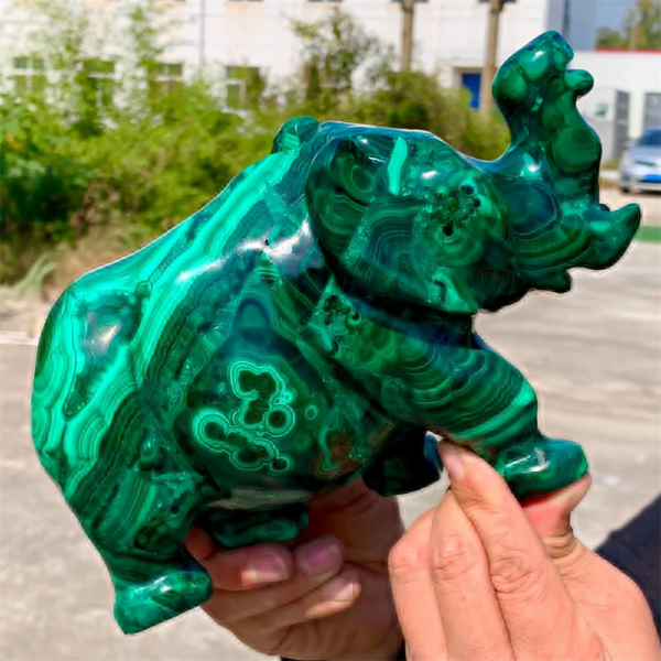 Green Malachite Elephant-ToShay.org