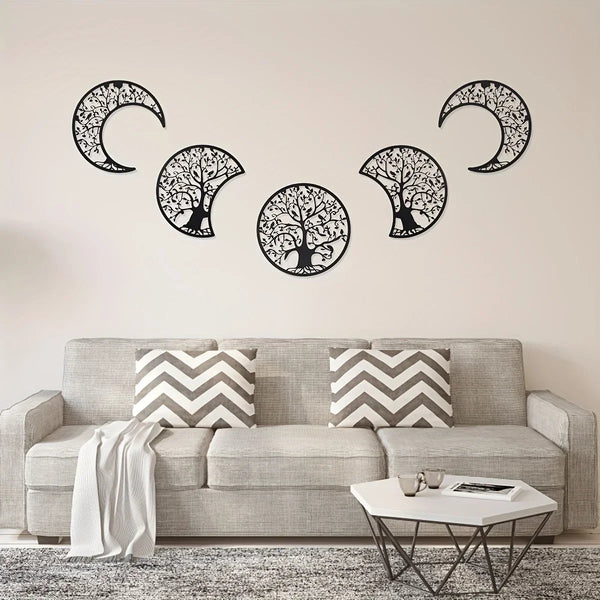 Black Iron Moon Phase Wall Art-ToShay.org