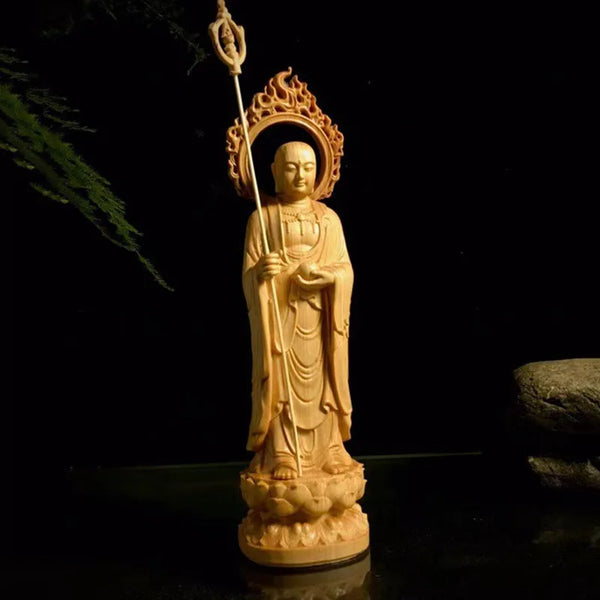 Wood Ksitigarbha Statue-ToShay.org