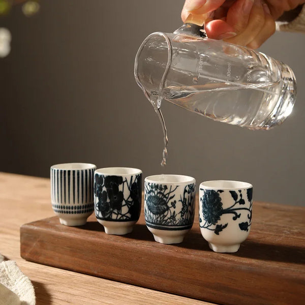 Blue White Ceramic Wine Set-ToShay.org