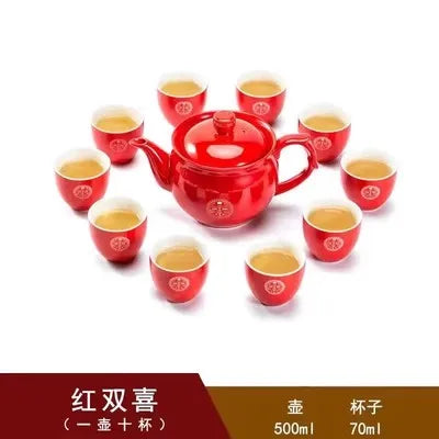 Red Ceramic Tea Sets-ToShay.org