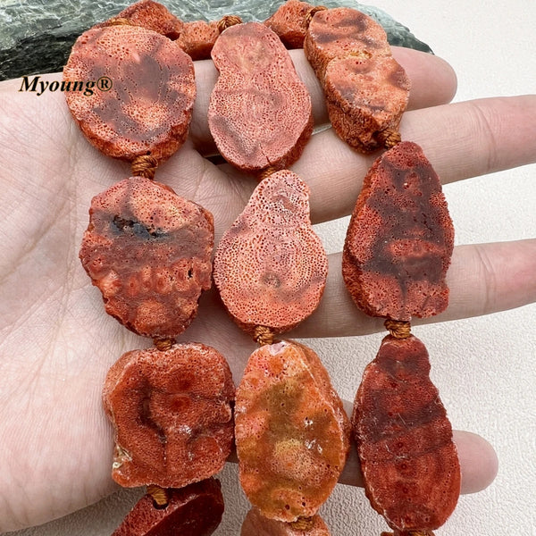 Red Coral Slice Beads-ToShay.org