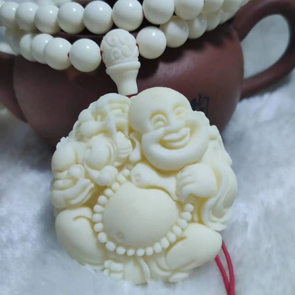 White Ivory Fruit Maitreya Buddha-ToShay.org