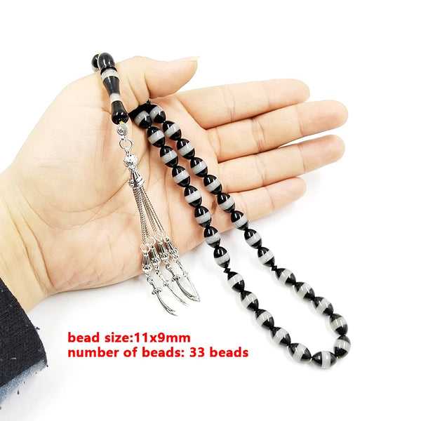 Black Stripe Prayer Beads-ToShay.org