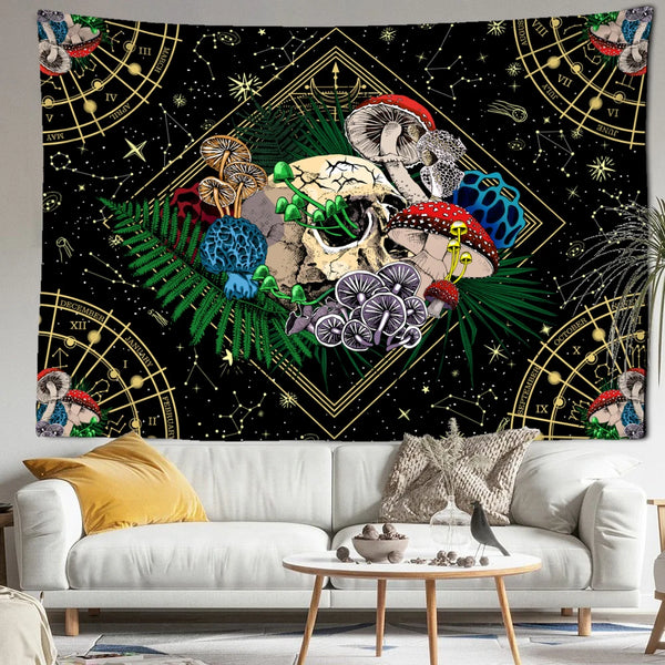 Mushroom Art Tapestry-ToShay.org