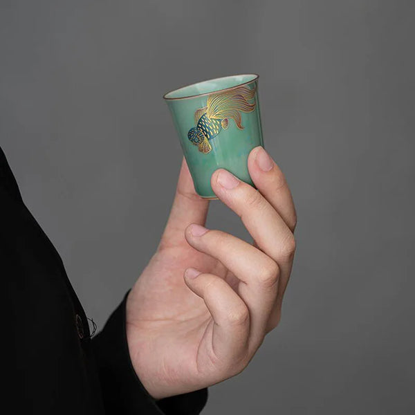 Celadon Green Porcelain Tea Cups-ToShay.org