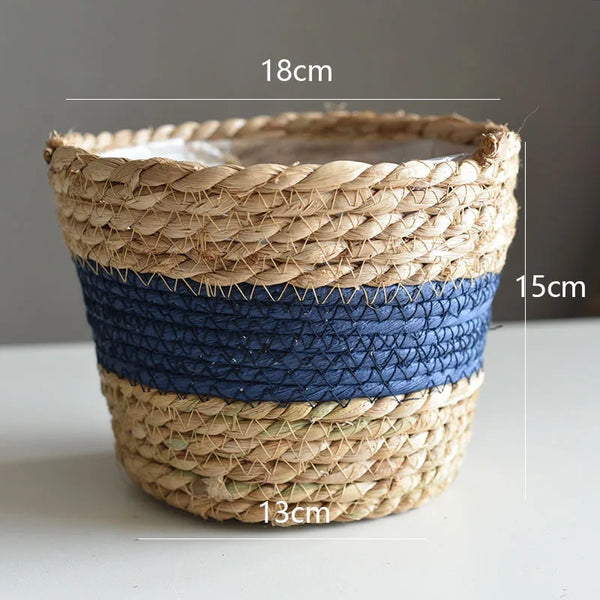 Straw Pot Plant Basket-ToShay.org