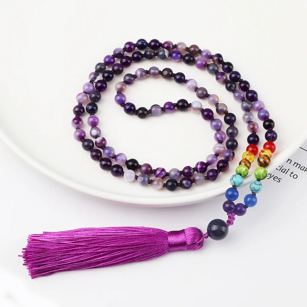 Purple Amethyst Mala Beads-ToShay.org