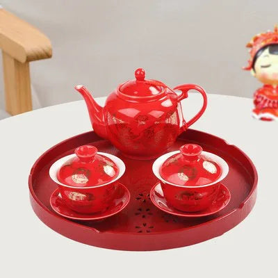 Red Gaiwan Tea Sets-ToShay.org