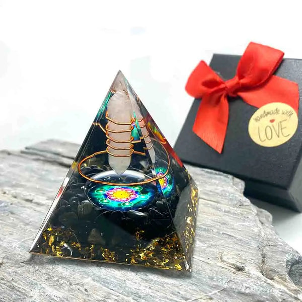 Energy Obsidian Orgonite Pyramid-ToShay.org