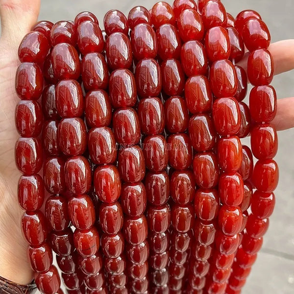 Red Agate Barrel Beads-ToShay.org